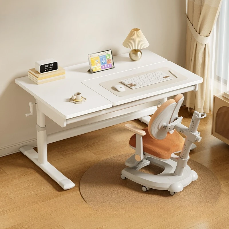 Large white table children's study table and chairs household children's desk student writing table
Large white table children's study table and chairs household children's desk student writing table