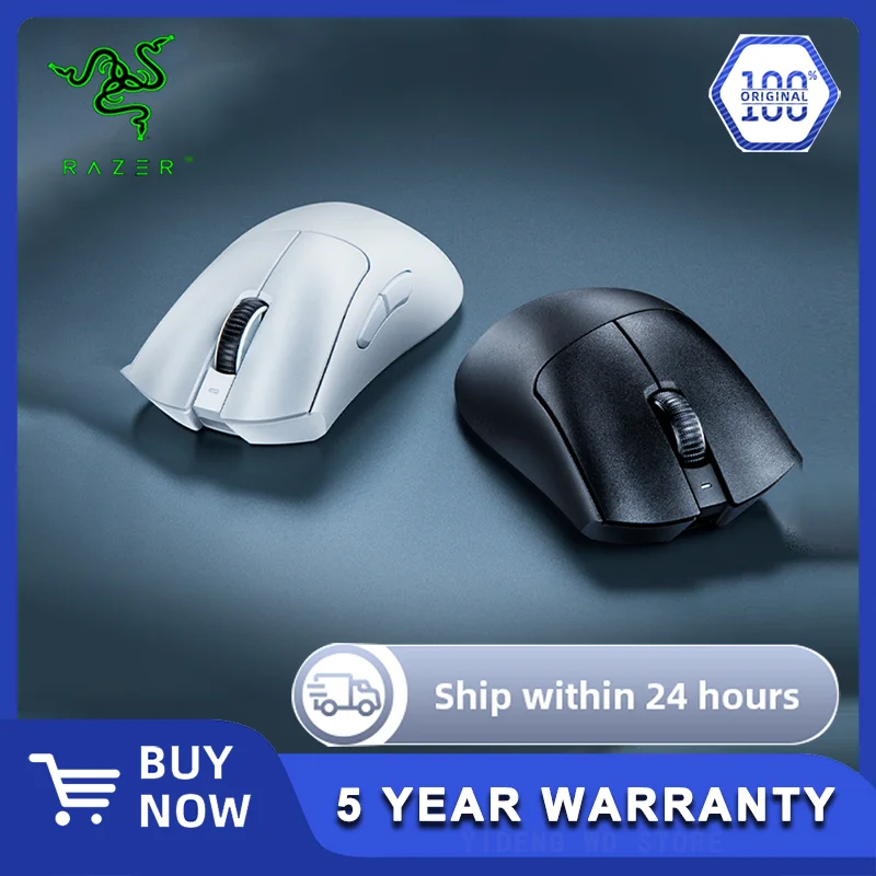 Беспроводная игровая мышь Razer DeathAdder V3 Pro, 100% оригинальная геймерская 63 г, сверхлегкий оптический датчик 30 К DPI для ПК, ноутбука 
Беспроводная игровая мышь Razer DeathAdder V3 Pro, 100% оригинальная геймерская 63 г, сверхлегкий оптический датчик 30 К DPI для ПК, ноутбука