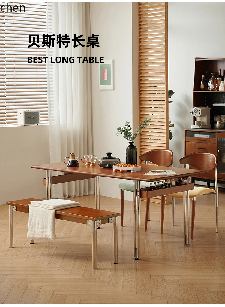 LXC Dining Table and Chair Set Long Dining Table Solid Wood Small Apartment Home Dining Living Room Large Desk
LXC Dining Table and Chair Set Long Dining Table Solid Wood Small Apartment Home Dining Living Room Large Desk