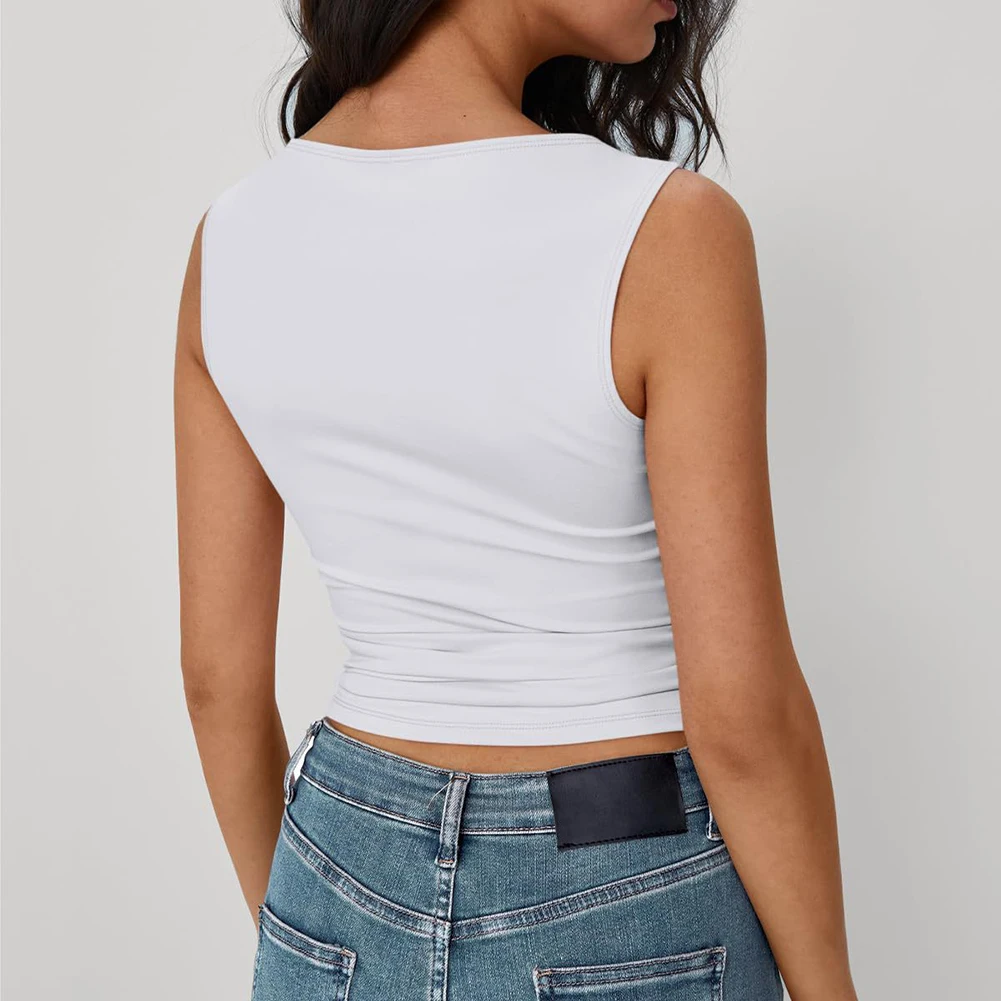 Sexy Basic Top Slim Fit Vest Casual Wear High Stretch Fabric Holiday Outfit Comfortable Vacation Clothing For Women
Sexy Basic Top Slim Fit Vest Casual Wear High Stretch Fabric Holiday Outfit Comfortable Vacation Clothing For Women