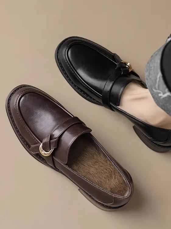 Soft Leather round Toe Women's Loers Thi Heel Retro Sle Spring Autumn Bla Leather oes Comfortable Slip-On Flats
Soft Leather round Toe Women's Loers Thi Heel Retro Sle Spring Autumn Bla Leather oes Comfortable Slip-On Flats