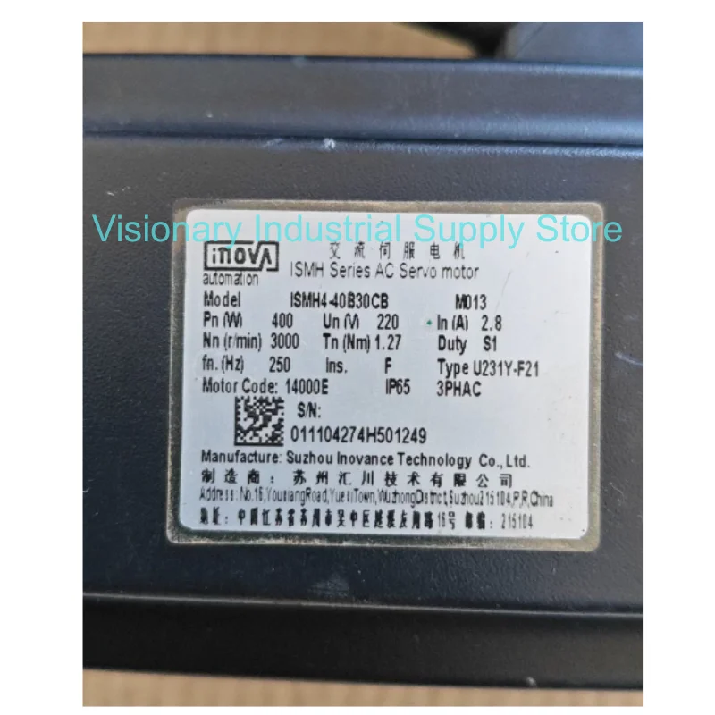 400W Servo motor ISMH4-40B30CB Equipment disassembly and wire cutting, good condition, functions normally
400W Servo motor ISMH4-40B30CB Equipment disassembly and wire cutting, good condition, functions normally