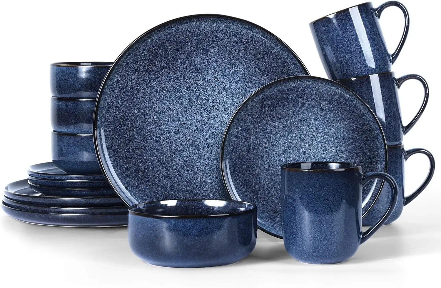 16 Piece Dinnerware Sets with Mugs, Stoneware Plates and Bowls Sets for 4, Dinner Dishware Dishes for Kitchen Dining, Microwave 
16 Piece Dinnerware Sets with Mugs, Stoneware Plates and Bowls Sets for 4, Dinner Dishware Dishes for Kitchen Dining, Microwave