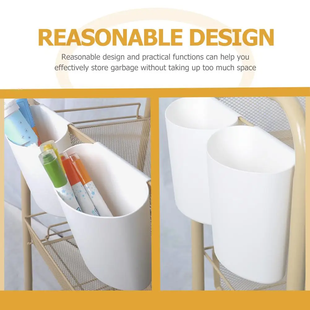 4 Pcs White Cart Hanging Storage Baskets Trash Can Pencil Holder Space Saving Multi Purpose Rolling Accessories
4 Pcs White Cart Hanging Storage Baskets Trash Can Pencil Holder Space Saving Multi Purpose Rolling Accessories