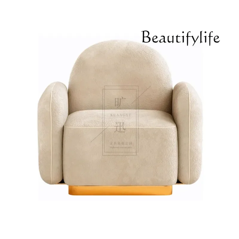 Nordic light luxury modern living room hotel club metal fabric sofa chair designer simple leisure single chair
Nordic light luxury modern living room hotel club metal fabric sofa chair designer simple leisure single chair