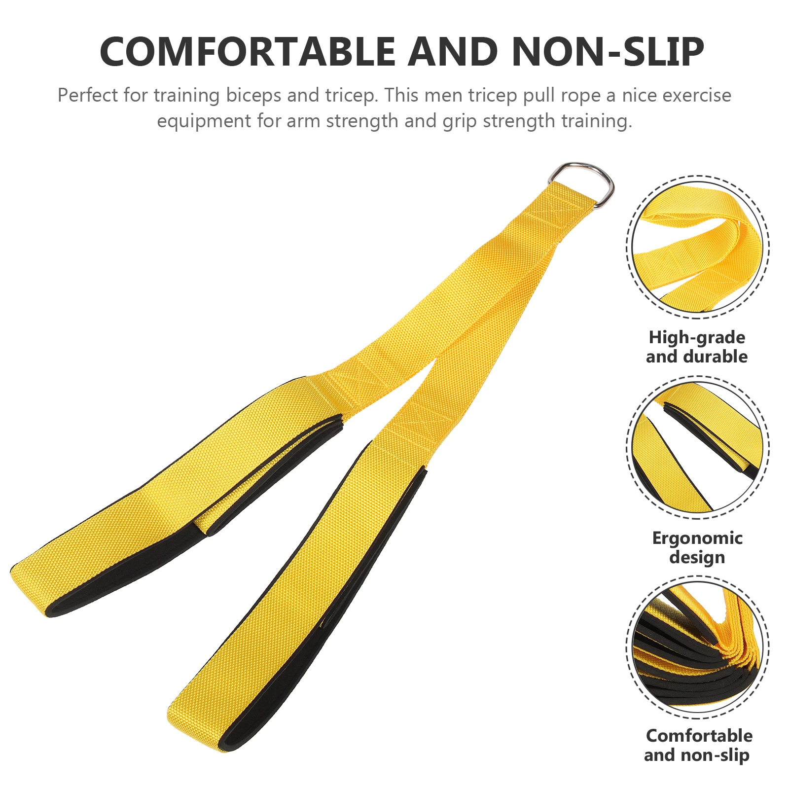 Gym Pull Down Rope Men Tricep Fitness Tool Durable Wear Resist Bicep Training Equipment Stylish Matte Yellow Bag
Gym Pull Down Rope Men Tricep Fitness Tool Durable Wear Resist Bicep Training Equipment Stylish Matte Yellow Bag