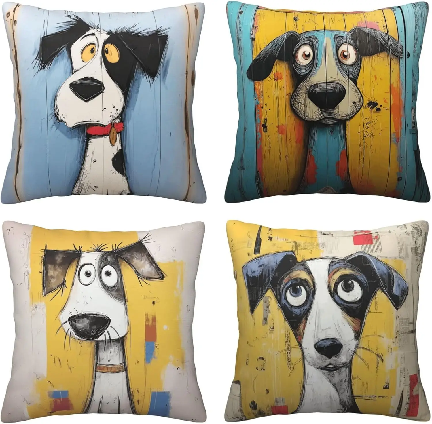 4Pcs Cute Dog Throw Pillow Covers with Modern Art Puppy Pattern Cushion Cases for Study Lounge Hotel Room Home Decor
4Pcs Cute Dog Throw Pillow Covers with Modern Art Puppy Pattern Cushion Cases for Study Lounge Hotel Room Home Decor