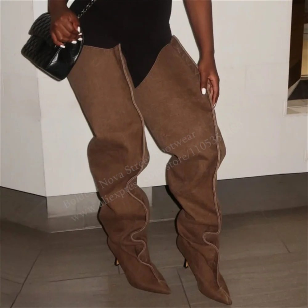 Brown Leather Runway Style Pants Boot Women Pointy Toe Stiletto Heel Fashionable Sexy Nightclub Plus Size Over The Knee Boot
Brown Leather Runway Style Pants Boot Women Pointy Toe Stiletto Heel Fashionable Sexy Nightclub Plus Size Over The Knee Boot
