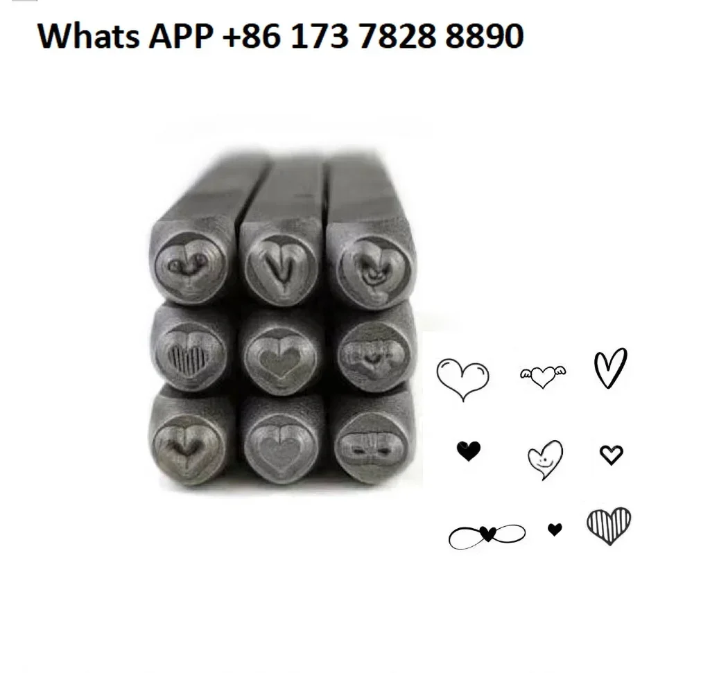 9-Piece set of 3mm personalized love series steel stamp, gold and silver jewelry hand-carved tool
9-Piece set of 3mm personalized love series steel stamp, gold and silver jewelry hand-carved tool