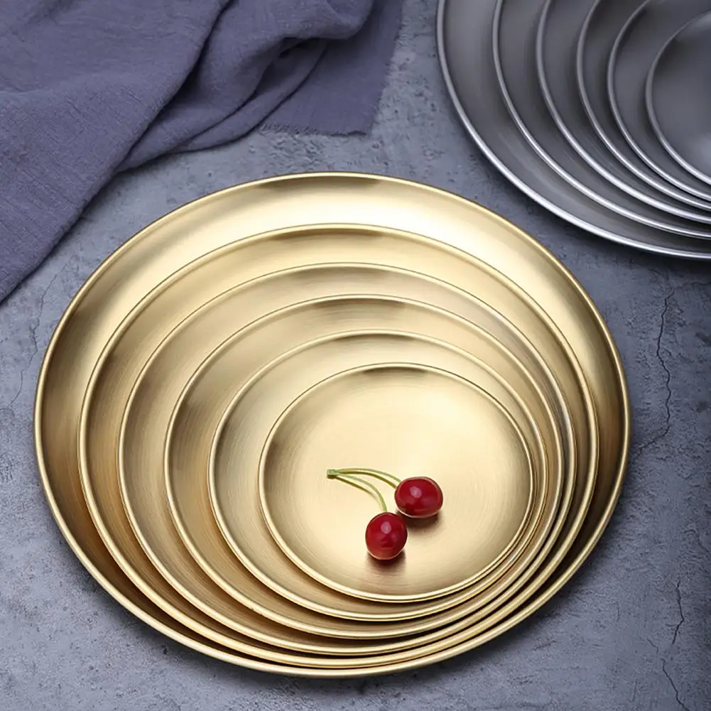 Stainless Steel Barbecue Tray Salad Platter Stainless Steel Round Dinner Plate Set Korean Style Serving for Fruit for Toddlers
Stainless Steel Barbecue Tray Salad Platter Stainless Steel Round Dinner Plate Set Korean Style Serving for Fruit for Toddlers