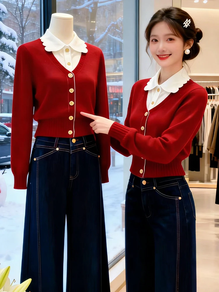 Красный вязаный свободный женский свитер, весна 2026, новый стиль, повседневный, универсальный, антивозрастной трикотаж, комфортный, дышащий
Красный вязаный свободный женский свитер, весна 2026, новый стиль, повседневный, универсальный, антивозрастной трикотаж, комфортный, дышащий