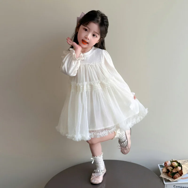 Girls' Dress2026Autumn New Children's White Tulle Dress Elegant Girl Long Sleeve Princess Dress
Girls' Dress2026Autumn New Children's White Tulle Dress Elegant Girl Long Sleeve Princess Dress