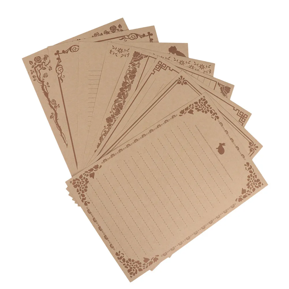 8Pcs Vintage Letter Writing Paper Creative Stationery Paper Kraft Texture Smooth Writing Surface for Home Office School Gifting
8Pcs Vintage Letter Writing Paper Creative Stationery Paper Kraft Texture Smooth Writing Surface for Home Office School Gifting