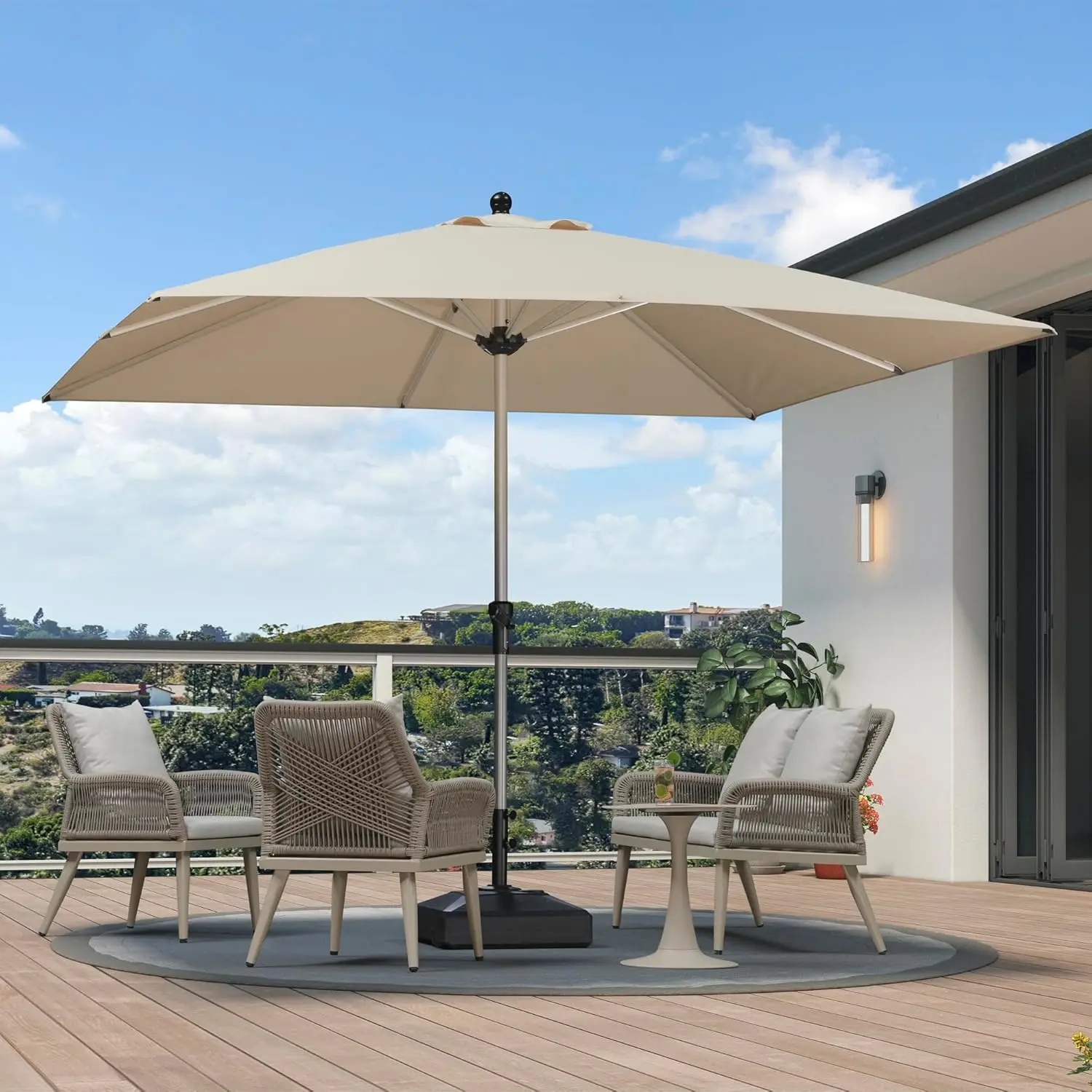 10' x 10' Square Patio Umbrella, Alumimum Outdoor Market Umbrella with 3 Year Fade Resistant, Pool Umbrella for, Customized
10' x 10' Square Patio Umbrella, Alumimum Outdoor Market Umbrella with 3 Year Fade Resistant, Pool Umbrella for, Customized