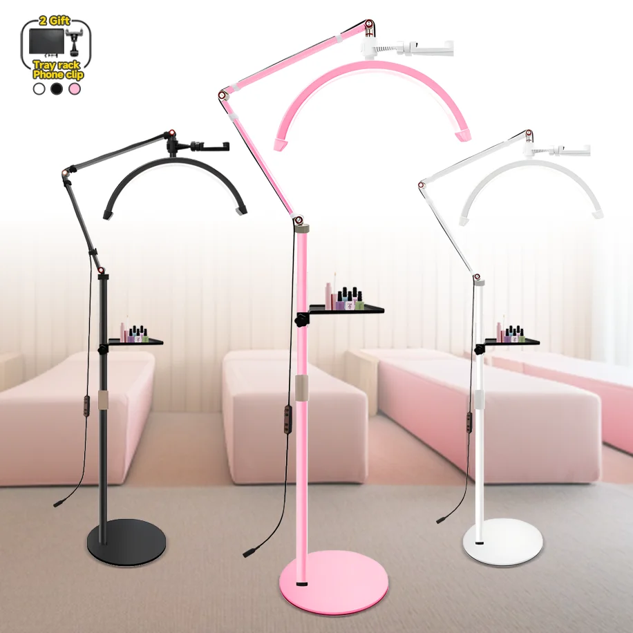 GX490 Ring Light Half Moon LED Lamp Stream Deck Floor Video Light Fill Light 3000K-6000K for Beauty Salon Makeup Live Streaming
GX490 Ring Light Half Moon LED Lamp Stream Deck Floor Video Light Fill Light 3000K-6000K for Beauty Salon Makeup Live Streaming