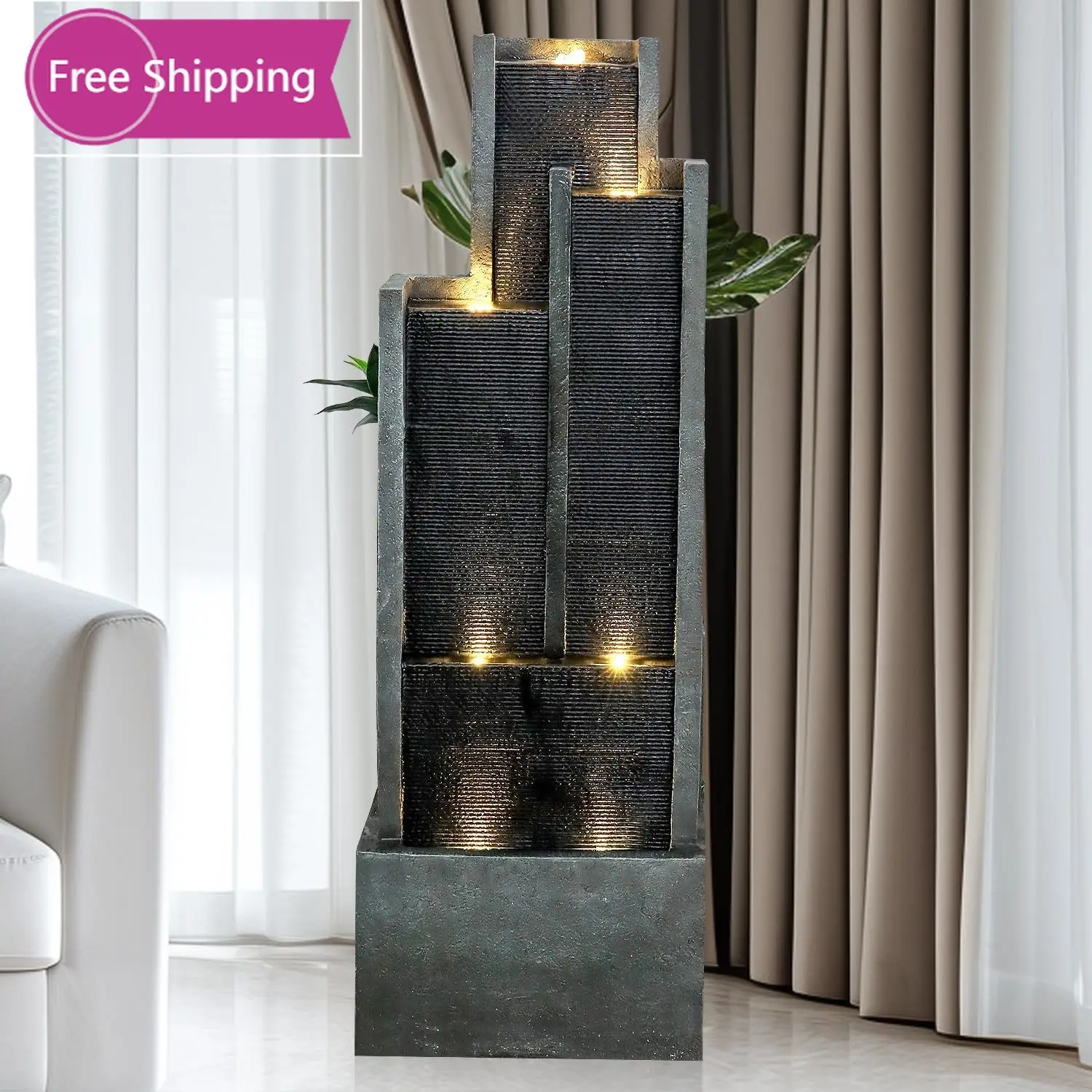 Factory Price Flash Sale 5-Tiers Indoor/Outdoor Garden Water Fountain - 50.7inches Modern Floor-Standing Cascading Water Feature
Factory Price Flash Sale 5-Tiers Indoor/Outdoor Garden Water Fountain - 50.7inches Modern Floor-Standing Cascading Water Feature