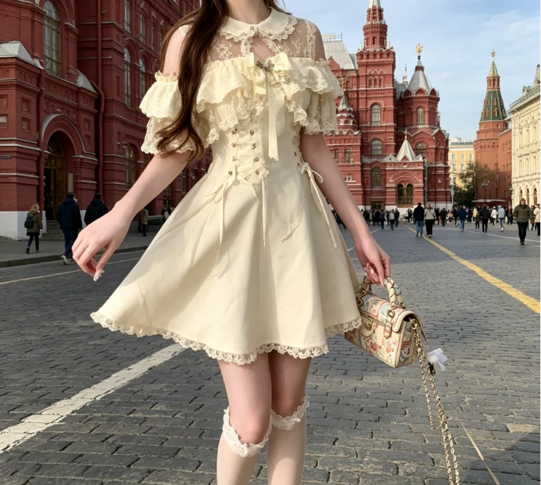 Sweet Doll Collar Exquisite Girls A Line Casual Dress Japanese Style Cute 2026 New Summer Elegant Short Dresses for Women
Sweet Doll Collar Exquisite Girls A Line Casual Dress Japanese Style Cute 2026 New Summer Elegant Short Dresses for Women