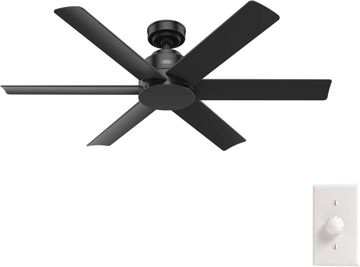 52-Inch Matte Black Ceiling Fan No Light - Indoor/Outdoor Use for Patio, Porch, Garage, Living Room, Standard Mount, 6 Blades, Wall Control Included
52-Inch Matte Black Ceiling Fan No Light - Indoor/Outdoor Use for Patio, Porch, Garage, Living Room, Standard Mount, 6 Blades, Wall Control Included