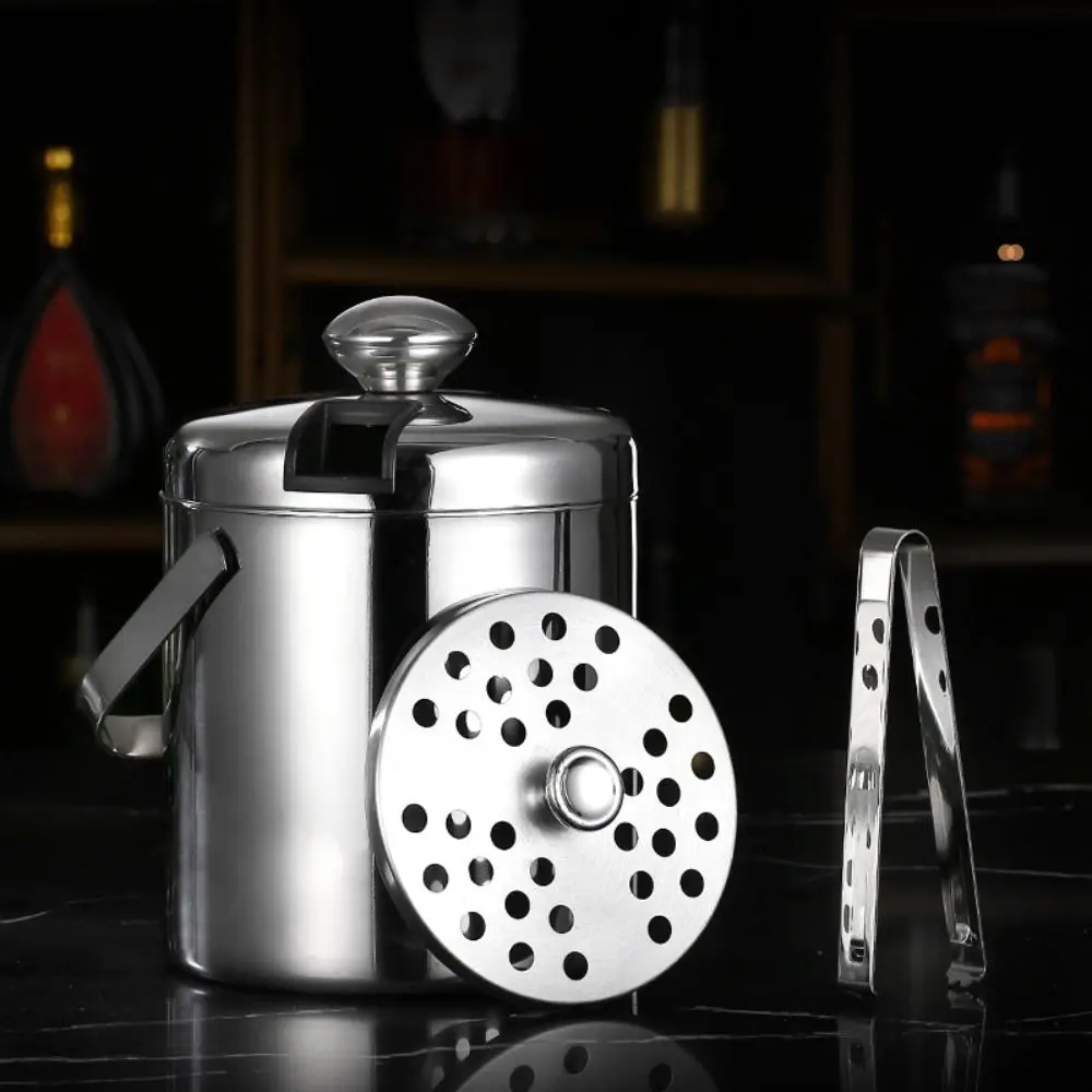 304 Stainless Steel Bar Insulated Ice Bucket 3.0/1.3 L with Ice Tong and Filter Mesh Party Drink Cooling Bucket
304 Stainless Steel Bar Insulated Ice Bucket 3.0/1.3 L with Ice Tong and Filter Mesh Party Drink Cooling Bucket