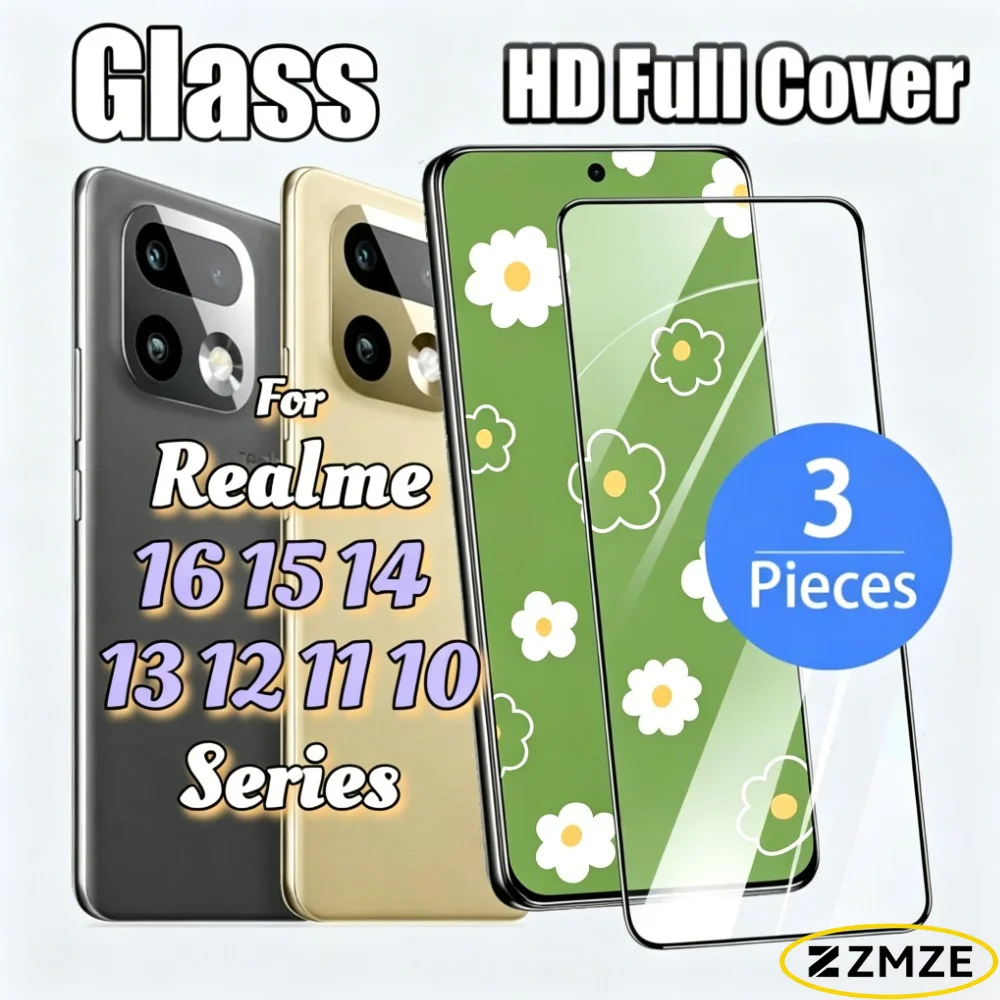3Pcs HD Clear Screen Protector For Realme 15 14 13 12 11 Pro 16 14 13 Pro+ 14 Pro Lite 12 11 10 Pro+ Series Tempered Glass Films
3Pcs HD Clear Screen Protector For Realme 15 14 13 12 11 Pro 16 14 13 Pro+ 14 Pro Lite 12 11 10 Pro+ Series Tempered Glass Films