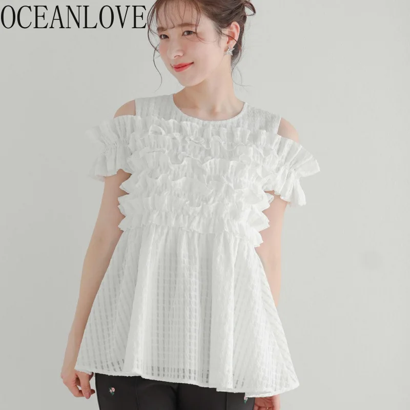 OCEANLOVE Lace Blouses Ruffles Japanese Style Spring Summer Sweet Women Shirts Fashion Solid Retro Elegant Blusas Feminina
OCEANLOVE Lace Blouses Ruffles Japanese Style Spring Summer Sweet Women Shirts Fashion Solid Retro Elegant Blusas Feminina
