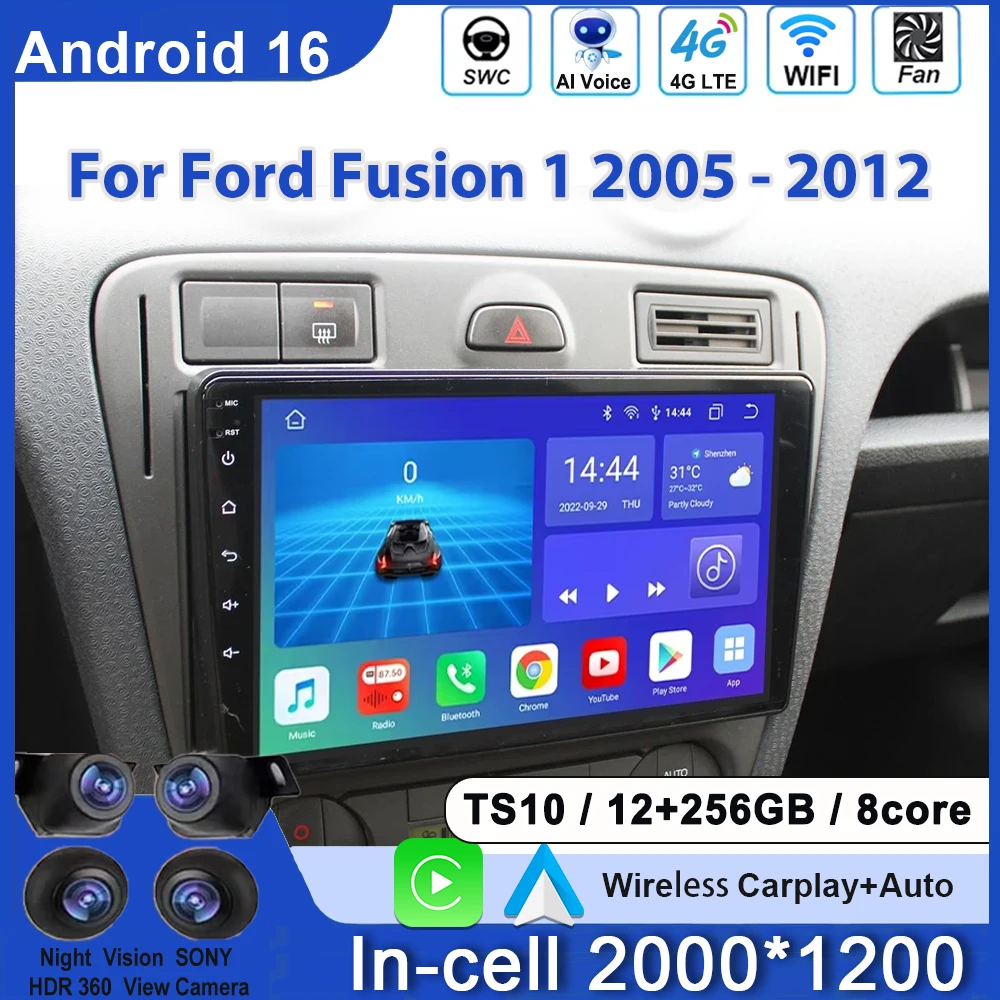 Car Radio For Ford Fusion 1 2005-2012 Android 16 Auto Screen Multimedia Carplay Video Player Stereo DSP GPS Navigation WIFI DVD
Car Radio For Ford Fusion 1 2005-2012 Android 16 Auto Screen Multimedia Carplay Video Player Stereo DSP GPS Navigation WIFI DVD