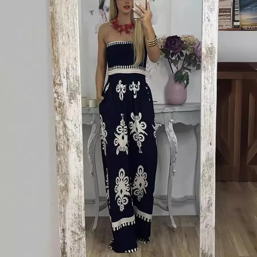 Women Fashion Boho Sleeveless Backless Jumpsuit Sexy Female Summer Beach Overall High-waisted Slim Fit Casual Jumpsuits
Women Fashion Boho Sleeveless Backless Jumpsuit Sexy Female Summer Beach Overall High-waisted Slim Fit Casual Jumpsuits