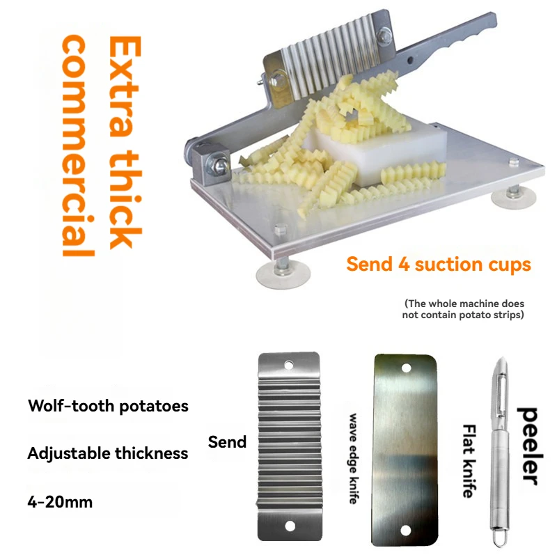 New Wave Stainless Steel Corrugated Knife Wolf Tooth Potato Cutter Langya Machine Cut Fancy Potato Knife
New Wave Stainless Steel Corrugated Knife Wolf Tooth Potato Cutter Langya Machine Cut Fancy Potato Knife