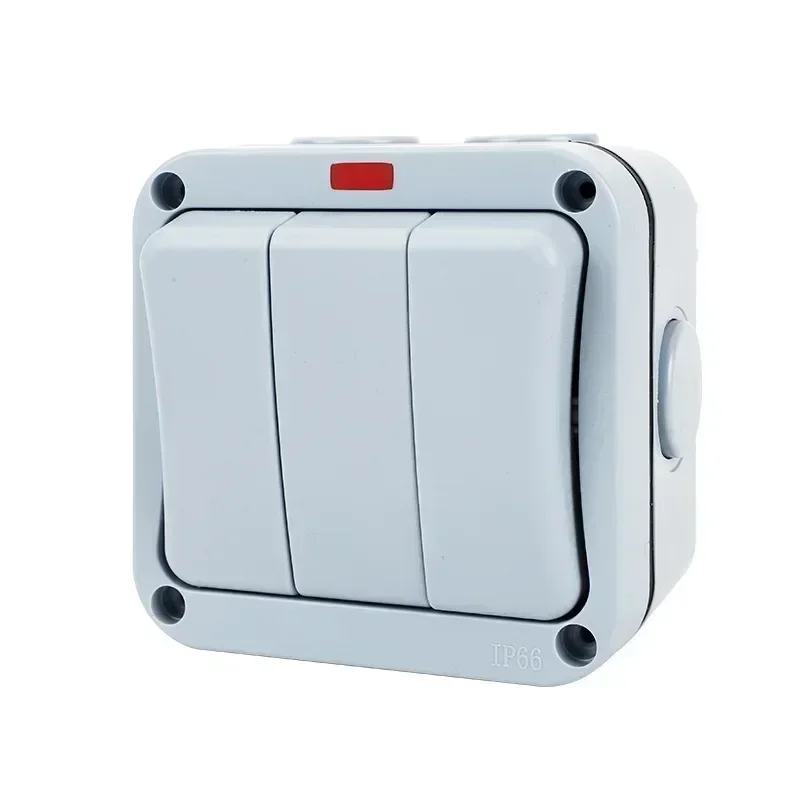 IP66 Rated Outdoor Switch with ABS Material for Three Device Control Perfect for Garages For Gardens and Terraces
IP66 Rated Outdoor Switch with ABS Material for Three Device Control Perfect for Garages For Gardens and Terraces