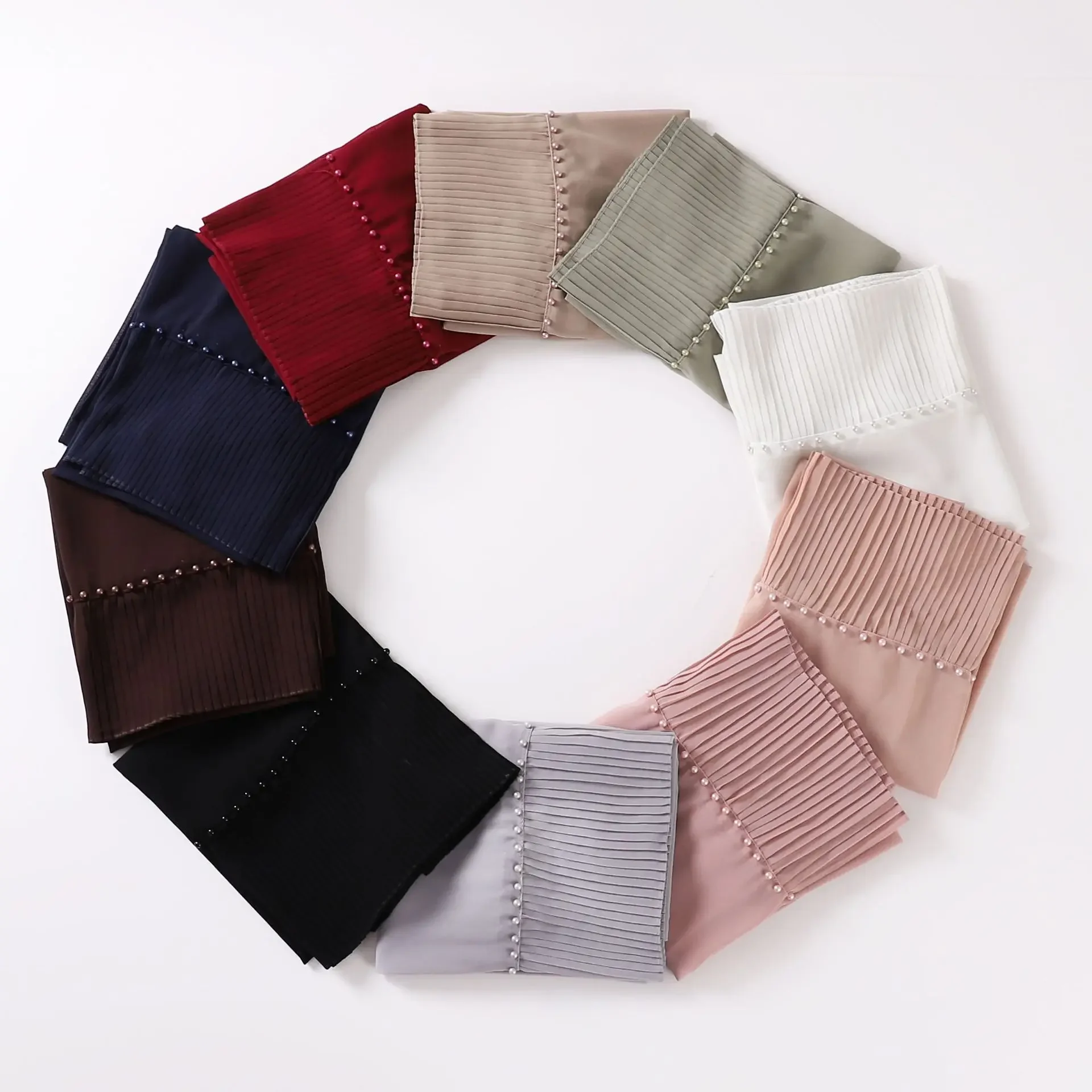 New Women Chiffon Pearls Long Scarf Ruffles Shawl Wrap Turban Muslim Hijab Veil Headscarf Islam Stoles Bandanas Bufanda Foulard
New Women Chiffon Pearls Long Scarf Ruffles Shawl Wrap Turban Muslim Hijab Veil Headscarf Islam Stoles Bandanas Bufanda Foulard