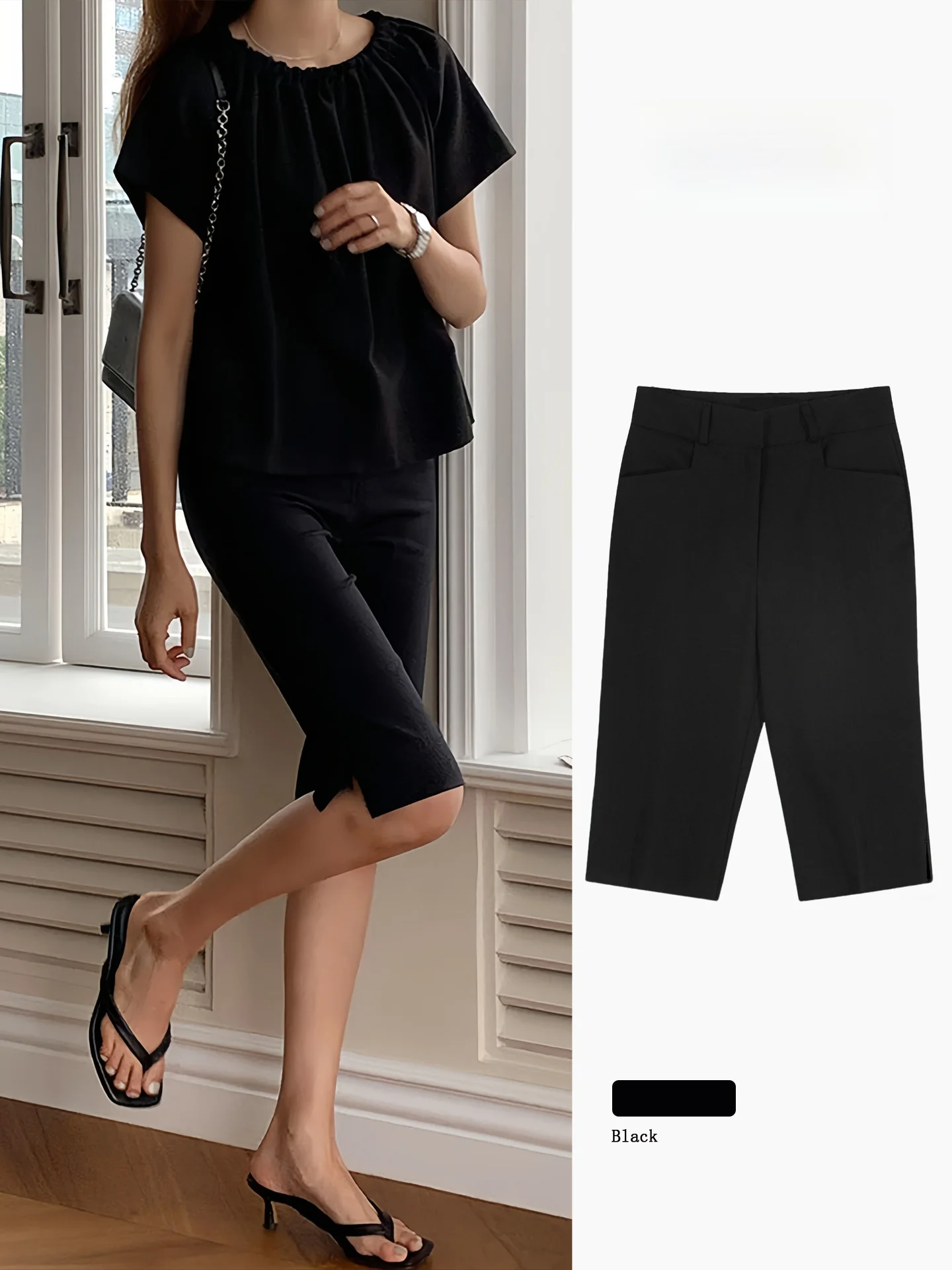 Black High Waist Suit Pants Women's Summer Drape Slimming Casual Trousers Commute High-End Feeling Split Mid-Pants
Black High Waist Suit Pants Women's Summer Drape Slimming Casual Trousers Commute High-End Feeling Split Mid-Pants