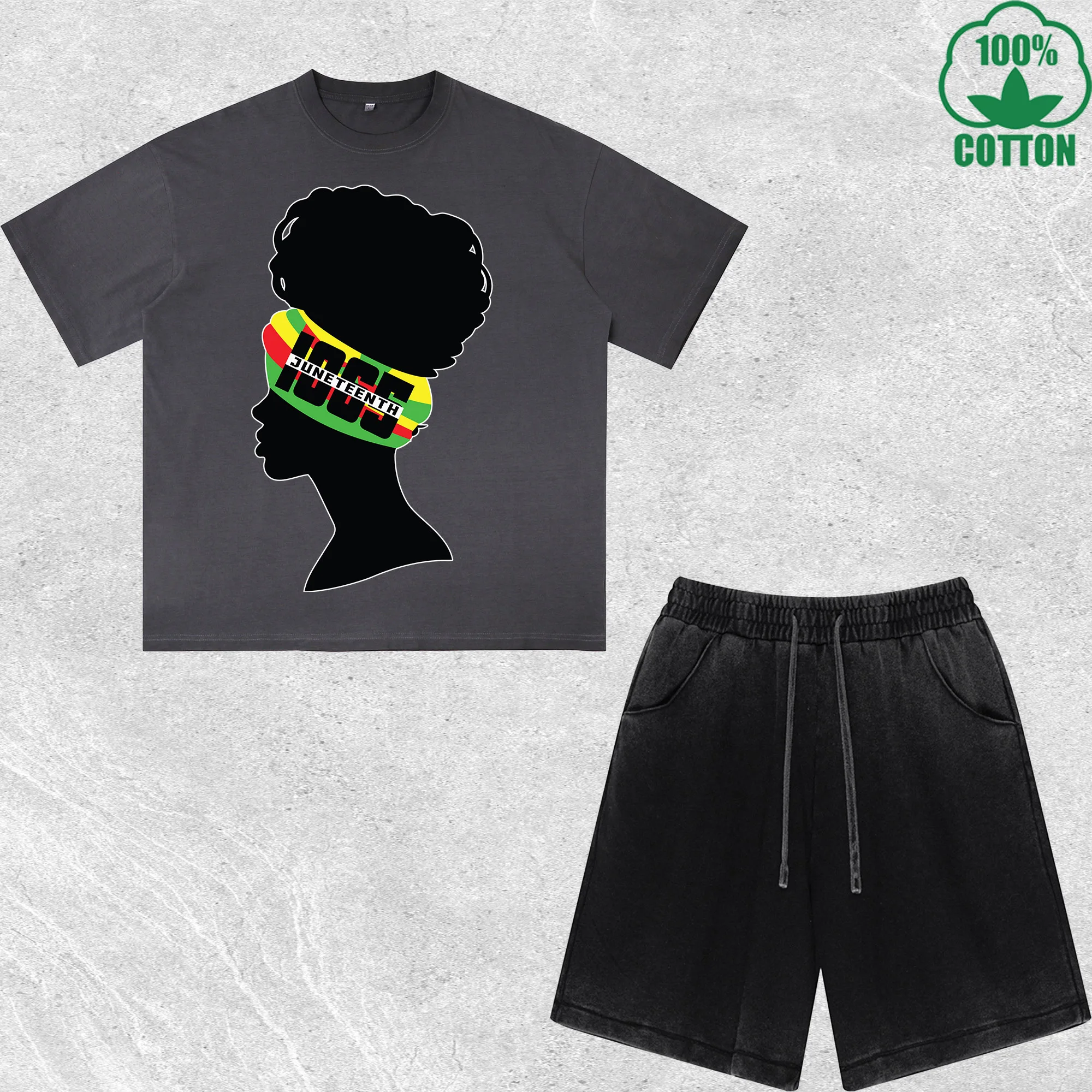 Juneteenth 1865 Printed Dirty Wash T-Shirt Shorts Set Multicolor Combo Loose Trendy Fashionable 100%Cotton Short Value Pack
Juneteenth 1865 Printed Dirty Wash T-Shirt Shorts Set Multicolor Combo Loose Trendy Fashionable 100%Cotton Short Value Pack