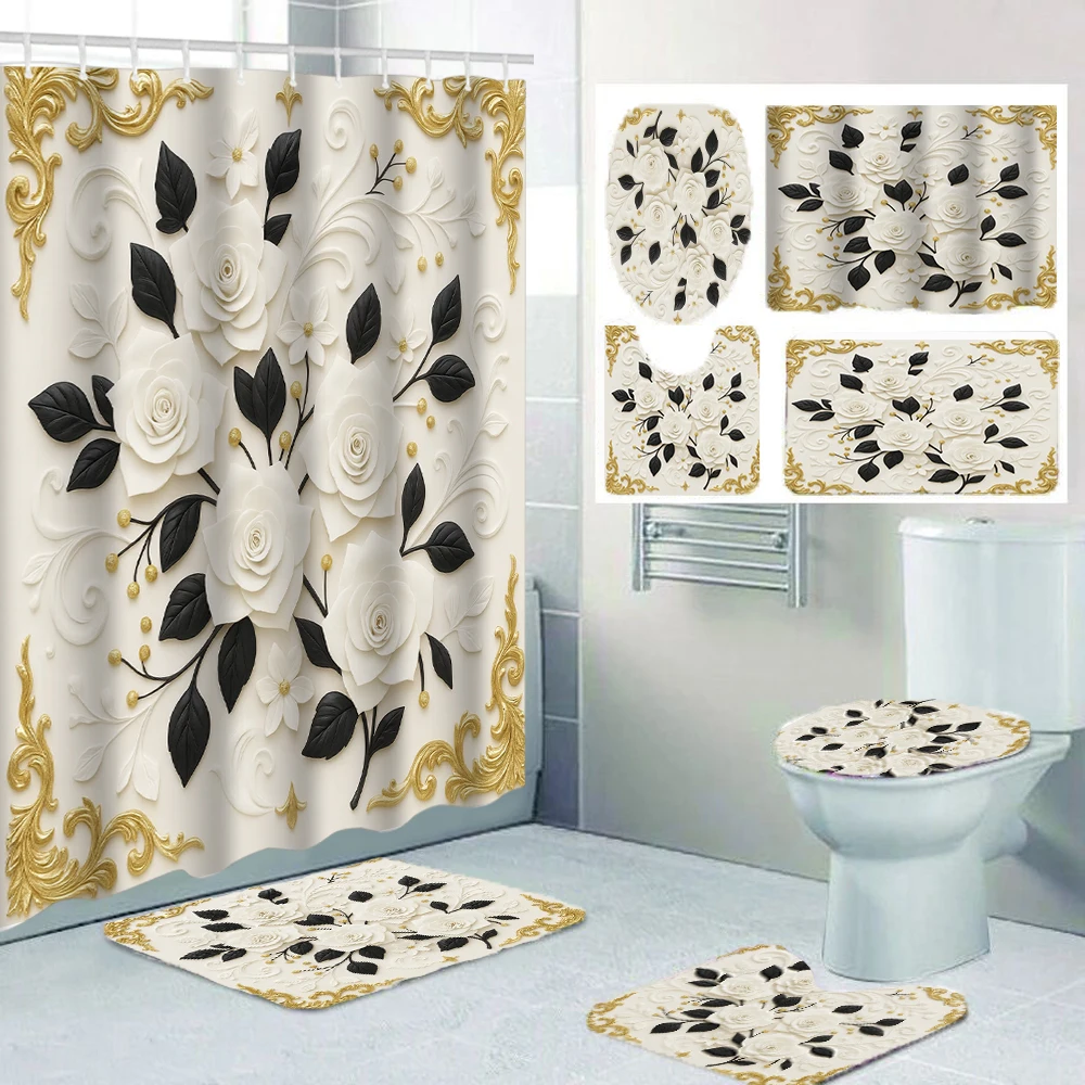 Набор для ванной комнаты 4/1: рельефная шторка для душа, декор для унитаза, шторка для душа с ковриком и крышкой для унитаза, размер 70,8x70,8 дюймов
Набор для ванной комнаты 4/1: рельефная шторка для душа, декор для унитаза, шторка для душа с ковриком и крышкой для унитаза, размер 70,8x70,8 дюймов