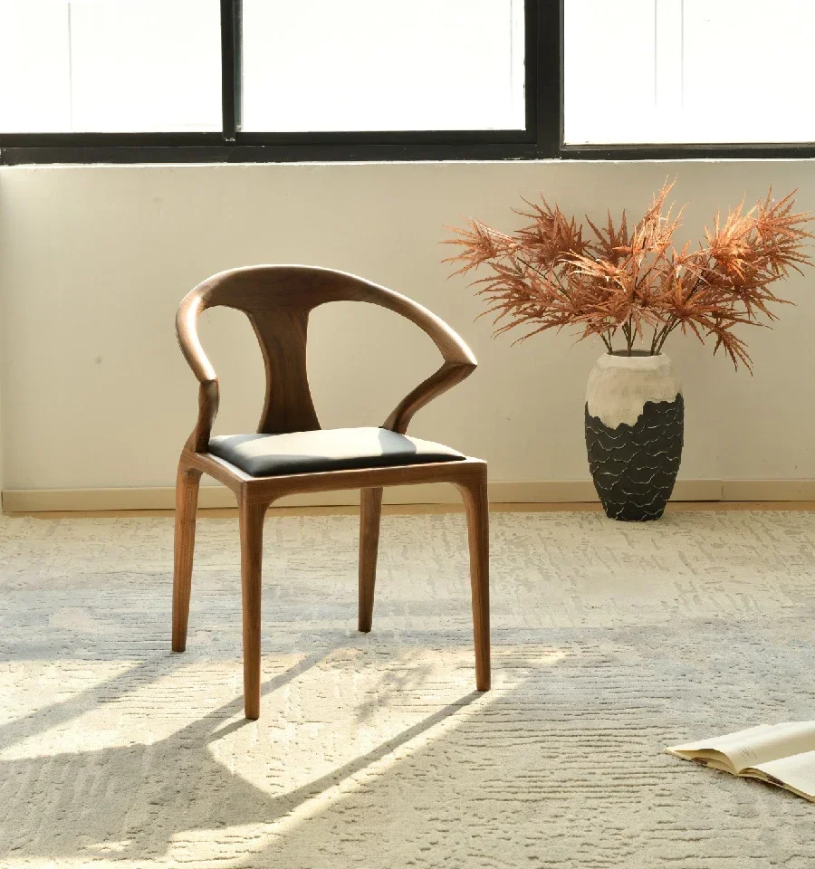 V New Chinese style, black walnut butterfly chair, solid wood dining chair, Nordic Italian designer casual tea chair
V New Chinese style, black walnut butterfly chair, solid wood dining chair, Nordic Italian designer casual tea chair