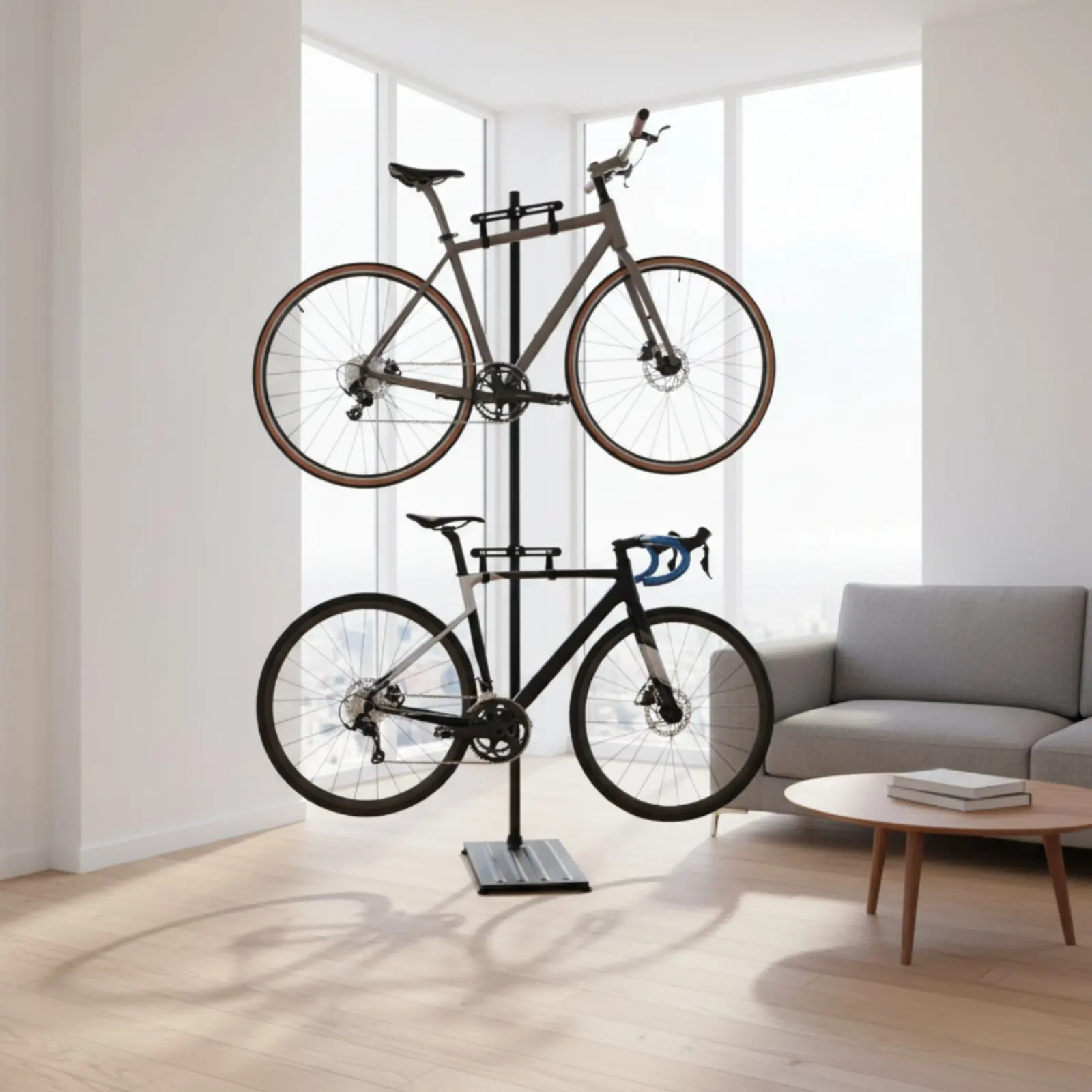 Double Cycle Hanger Space Saving Upright Bike Stand Freestanding Bike Rack Stable Base Sports Equipment Storage for Garage
Double Cycle Hanger Space Saving Upright Bike Stand Freestanding Bike Rack Stable Base Sports Equipment Storage for Garage