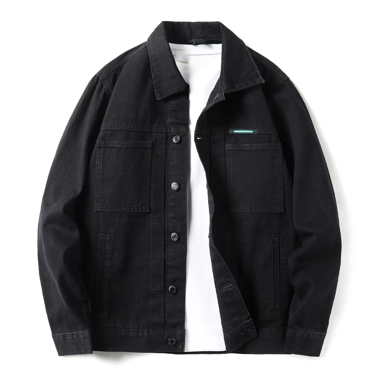 American Vintage Men's Black Workwear Denim Jacket - Oversized Notched Lapel Casual Coat (Spring/Fall) Plus Size 100kg Wear
American Vintage Men's Black Workwear Denim Jacket - Oversized Notched Lapel Casual Coat (Spring/Fall) Plus Size 100kg Wear