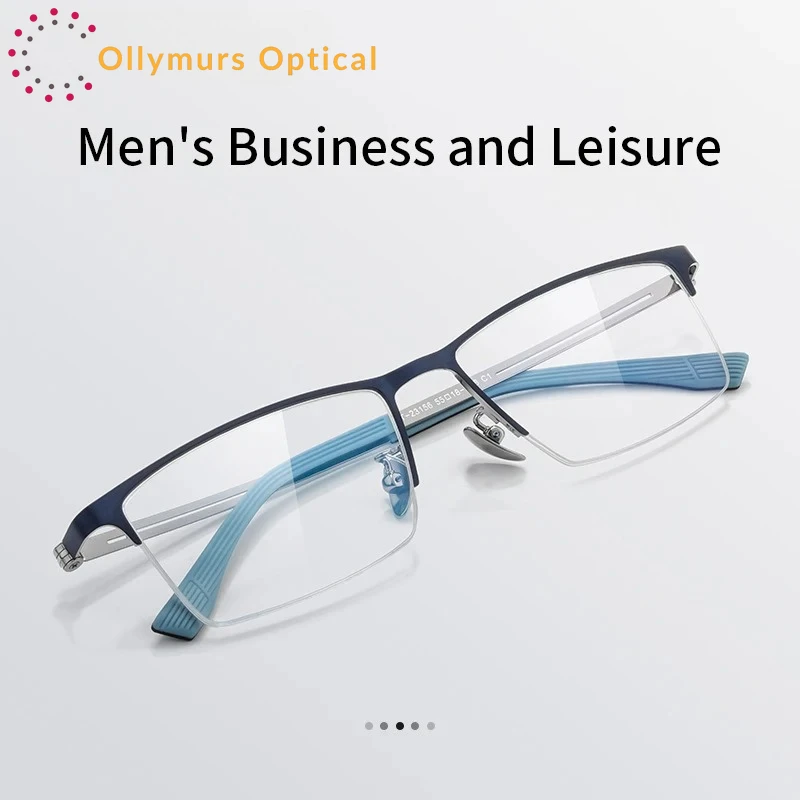 OLLYMURS Ultralight Men's Alloy Half Frame Eyeglasses Frame Business Casual Optical Prescription Comfort Glasses Men 23156ZM
OLLYMURS Ultralight Men's Alloy Half Frame Eyeglasses Frame Business Casual Optical Prescription Comfort Glasses Men 23156ZM