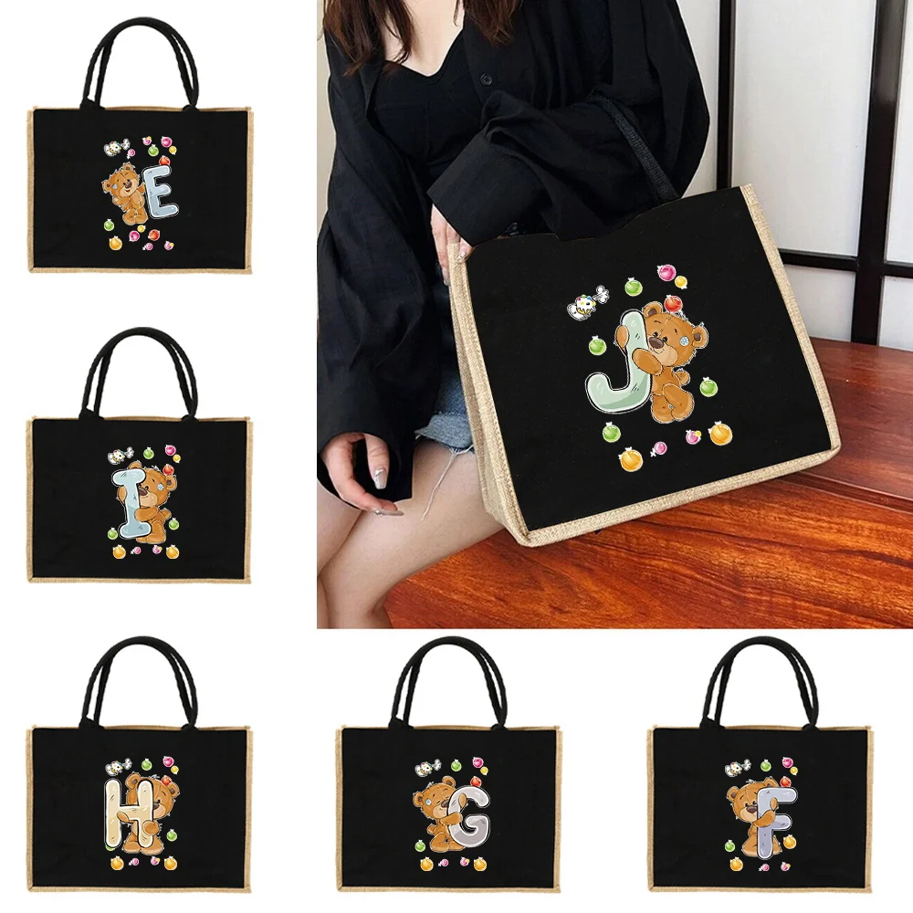 Color Block Tote Bag Bear Letter Printing With Woven Base And Smooth Black Ornament For Commute Travel And Random Daily Tasks
Color Block Tote Bag Bear Letter Printing With Woven Base And Smooth Black Ornament For Commute Travel And Random Daily Tasks