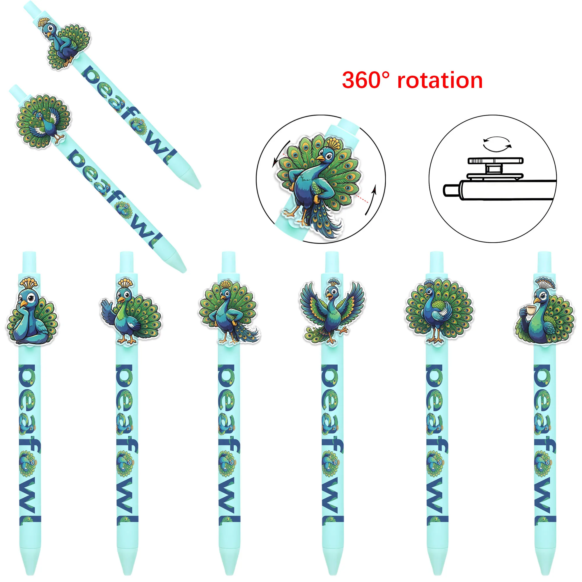 8 pieces peacock-shaped ballpoint pens - creative signature pens - light blue gift pens
8 pieces peacock-shaped ballpoint pens - creative signature pens - light blue gift pens