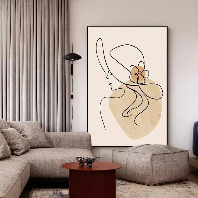 Modern simple sofa background wall decorative painting wabi-sabi abstract figure line canvas painting
Modern simple sofa background wall decorative painting wabi-sabi abstract figure line canvas painting