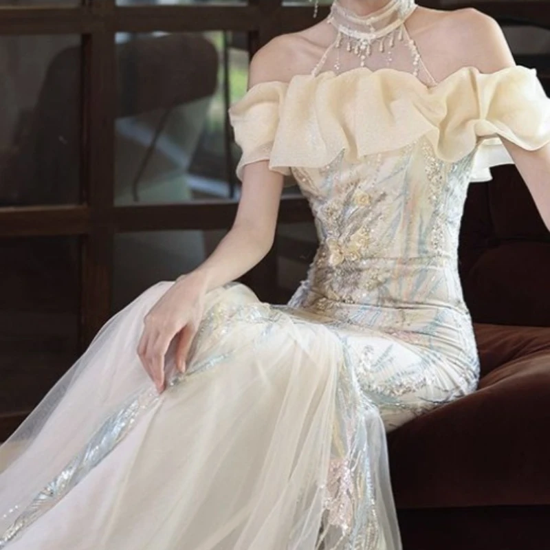 New Fishtail Host Birthday Party Light Luxury Niche Annual Meeting High Sense Beautiful Temperament Champagne Evening Dress 2026
New Fishtail Host Birthday Party Light Luxury Niche Annual Meeting High Sense Beautiful Temperament Champagne Evening Dress 2026