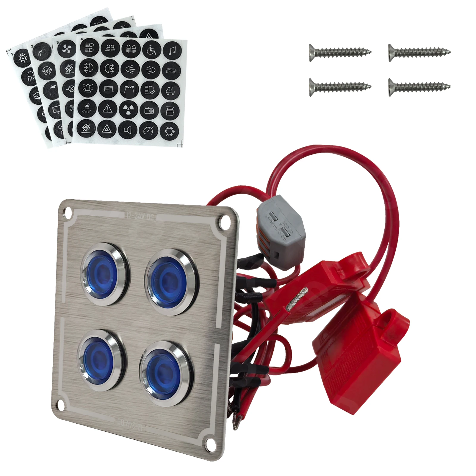 12-24V Marine Boat Car Rocker Push Button Switch Panel Pre-Wired Blue LED Waterproof Fuse Holder 15A for Boat Car Motorhome DIY
12-24V Marine Boat Car Rocker Push Button Switch Panel Pre-Wired Blue LED Waterproof Fuse Holder 15A for Boat Car Motorhome DIY