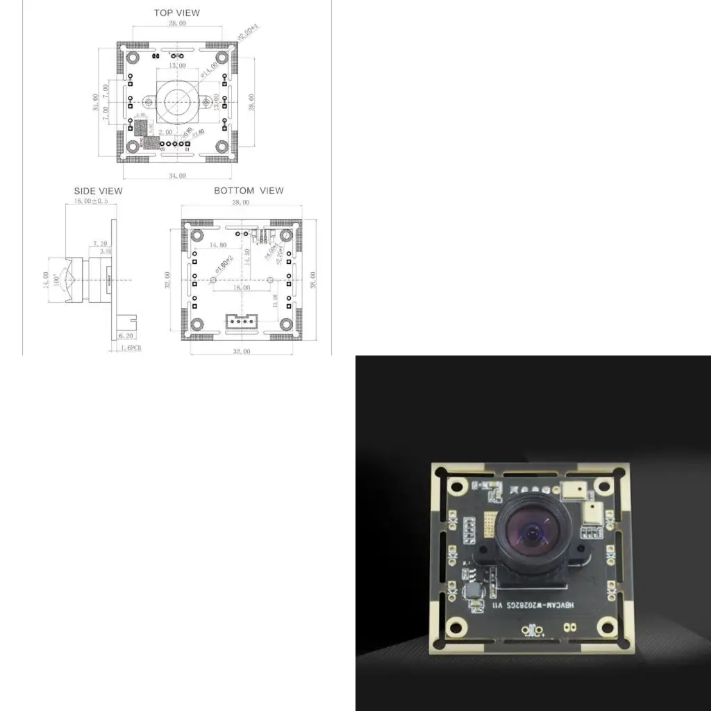 USB Camera Module High Speed Monochrome Black and White OV9281 UVC
USB Camera Module High Speed Monochrome Black and White OV9281 UVC