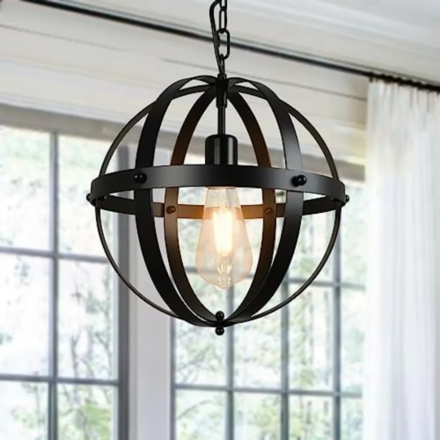 DLLT Vintage Globe Pendant Hanging Light Matte Black 1-Light E26 Base Ideal for Dining Room Kitchen Island Living Room Home Off
DLLT Vintage Globe Pendant Hanging Light Matte Black 1-Light E26 Base Ideal for Dining Room Kitchen Island Living Room Home Off