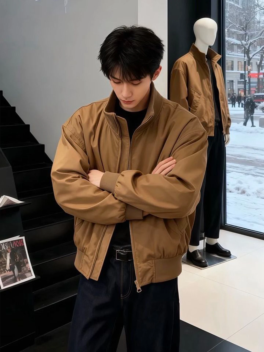 Утепленная хлопковая куртка-бомбер мужская с воротником-стойкой, осенне-зимняя, теплая, повседневная, однотонная, на молнии
Утепленная хлопковая куртка-бомбер мужская с воротником-стойкой, осенне-зимняя, теплая, повседневная, однотонная, на молнии