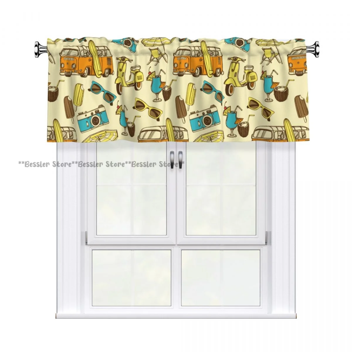 Window Short Curtain Beach Of Hawaii Tropical Cocktail Sun Glasses Surf Bus Household Kitchen Curtain Door Bedroom Home Decor
Window Short Curtain Beach Of Hawaii Tropical Cocktail Sun Glasses Surf Bus Household Kitchen Curtain Door Bedroom Home Decor