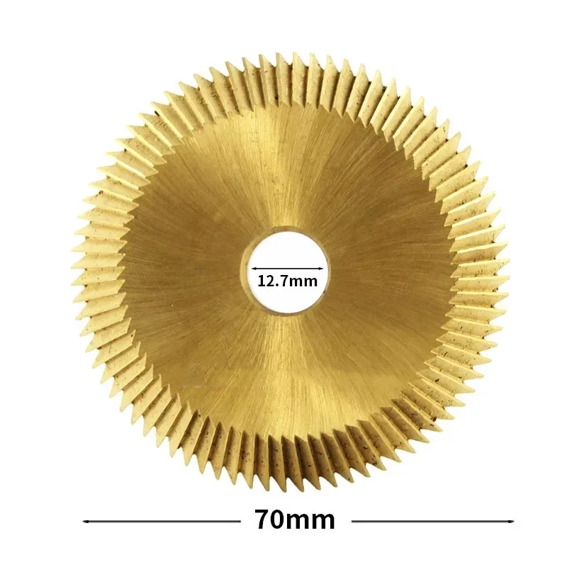 High Speed Steel Saw Blade Double-Sided Titanium-Plated Cutting Blade Key Milling Cutter 70*7.3*12.7*80T 100T
High Speed Steel Saw Blade Double-Sided Titanium-Plated Cutting Blade Key Milling Cutter 70*7.3*12.7*80T 100T