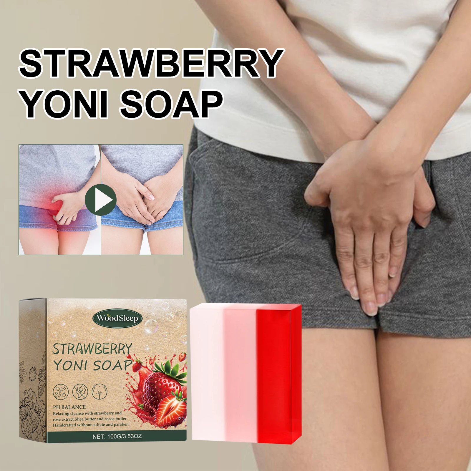 Yoni Bar Soap Women Ph Balance Strawberry Female Wash Soap Remove Odor Deep Cleaning Moisturizing Private Parts Care Gentle
Yoni Bar Soap Women Ph Balance Strawberry Female Wash Soap Remove Odor Deep Cleaning Moisturizing Private Parts Care Gentle