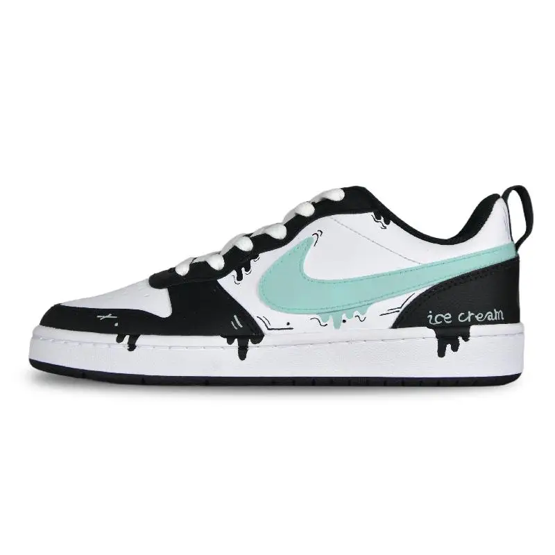 【Customize】Nike Court Borough Skateboarding Shoes Women's Low-top Black/cyan/white Sneakers shoes BQ5448-115
【Customize】Nike Court Borough Skateboarding Shoes Women's Low-top Black/cyan/white Sneakers shoes BQ5448-115