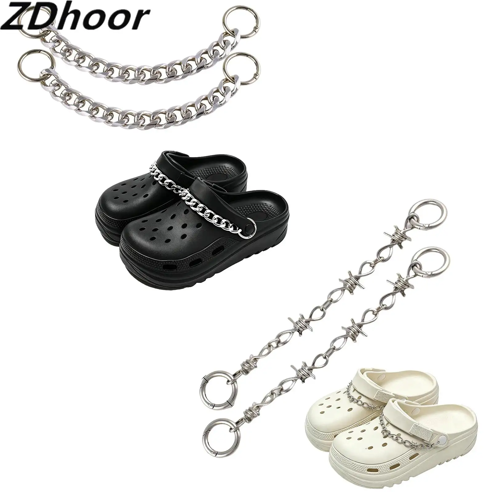 Shoes Metal Chain Spikes Charms Cool Punk Barbed Chain Charms for Sandals Accessories Shoe Decorations for Men Women
Shoes Metal Chain Spikes Charms Cool Punk Barbed Chain Charms for Sandals Accessories Shoe Decorations for Men Women
